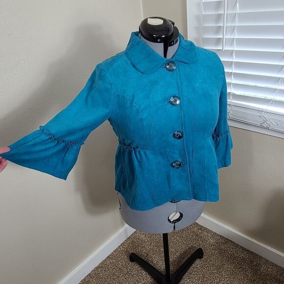 RQT Jacket Faux Suede Size Small EUC Bell Sleeves - Picture 6 of 14